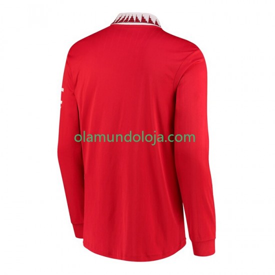 Camisola Manchester United Homem Equipamento Primeiro 2022-2023 Manga Comprida